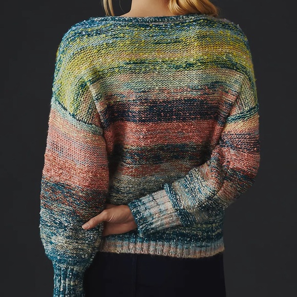 Anthropologie Embellished Ombre Sweater RARE Sold out NWT $198 - Picture 3 of 5